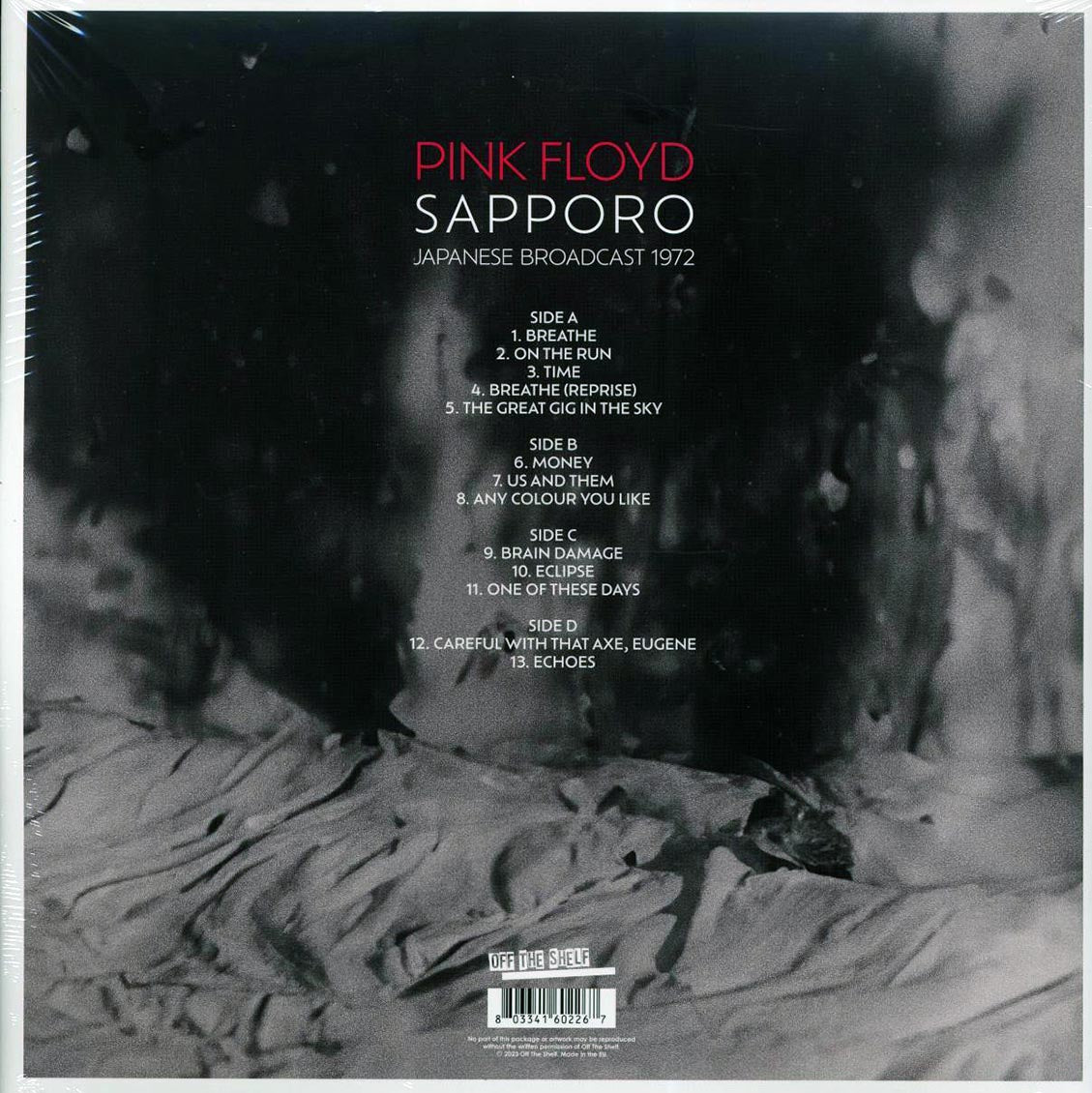 Pink Floyd - Sapparo: Japanese Broadcast 1972 (ltd. ed.) (2xLP) (clear vinyl) Vinyl Record