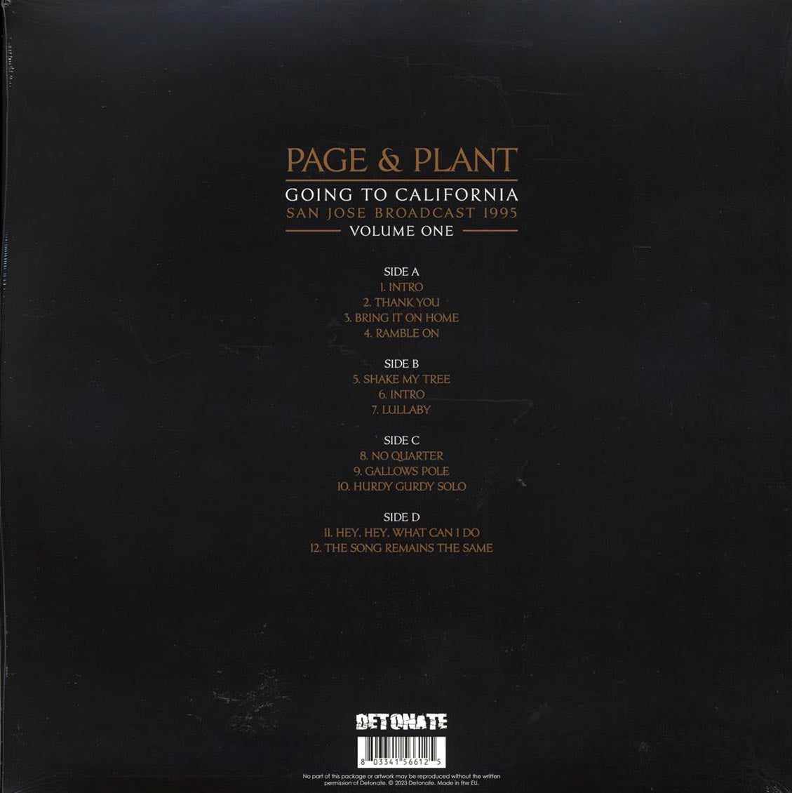 Jimmy Page, Robert Plant - Page & Plant Going To California Volume 1: San Jose Broadcast 1995 (ltd. ed.) (2xLP) (red vinyl) Vinyl Record