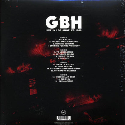 GBH Live In Los Angeles 1988 ltd. ed. 2xLP red Vinyl Record
