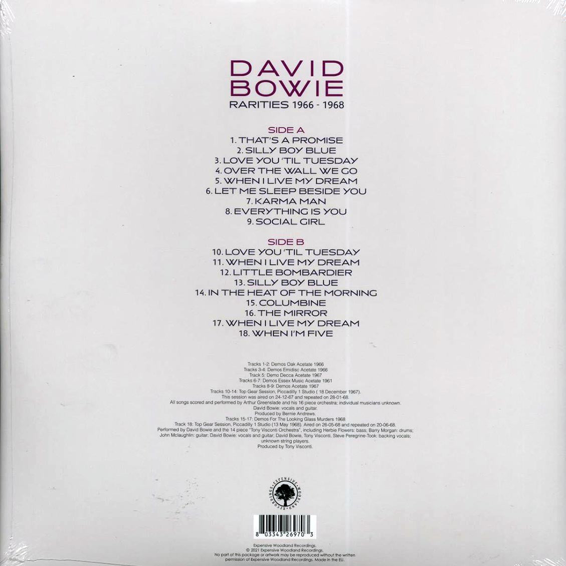 David Bowie - Rarities 1966-1968: Demos And Top Gear Sessions Vinyl Record