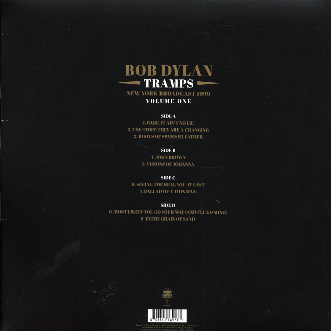 Bob Dylan - Tramps Volume 1: New York Broadcast 1999 (2xLP) Vinyl Record