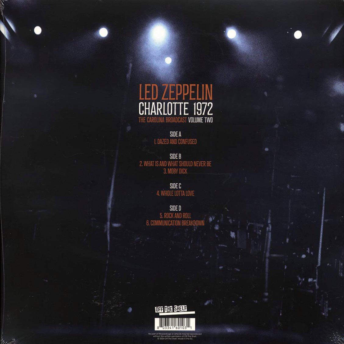 Led Zeppelin - Charlotte 1972 Volume 2: The Carolina Broadcast (ltd. ed.) (2xLP) (white vinyl) Vinyl Record