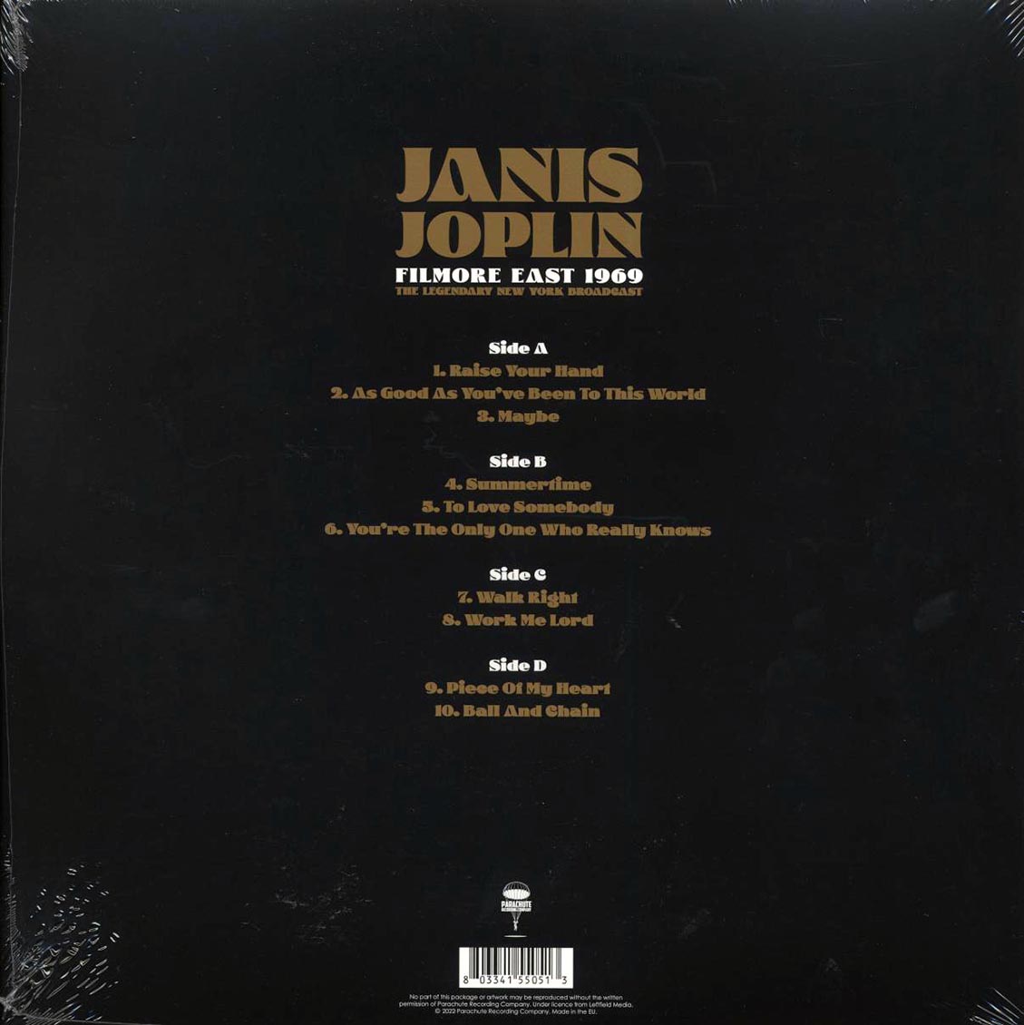 Janis Joplin Fillmore East 1969: The Legendary New York Broadcast 2xLP Vinyl Record