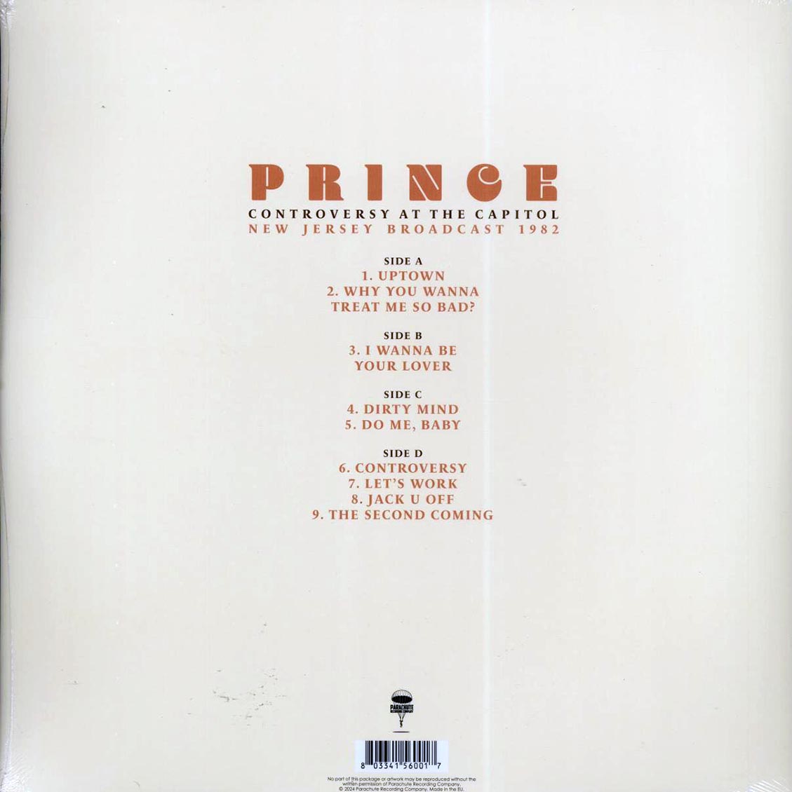 Prince - Controversy At The Capitol: New Jersey Broadcast 1982 (ltd. ed.) (2xLP) (clear vinyl) Vinyl Record