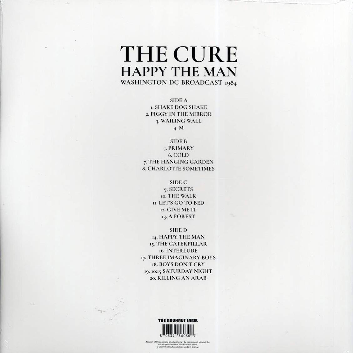 The Cure - Happy The Man: Washington DC Broadcast 1984 (ltd. ed.) (2xLP) (clear vinyl) Vinyl Record