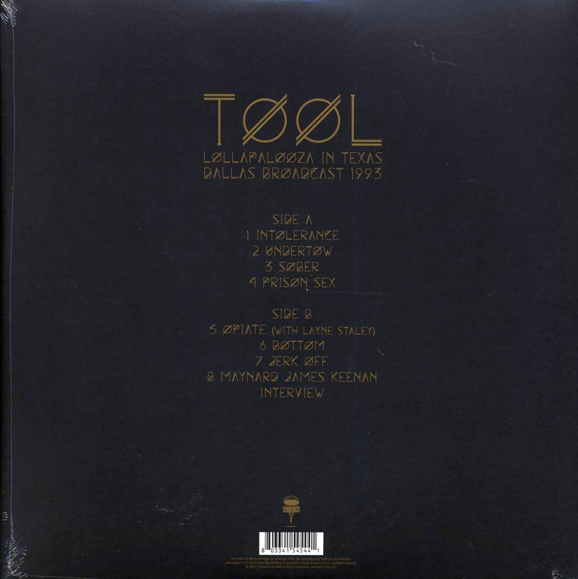 Tool Lollapalooza In Texas: Dallas Broadcast 1993 ltd. ed. grey Vinyl Record