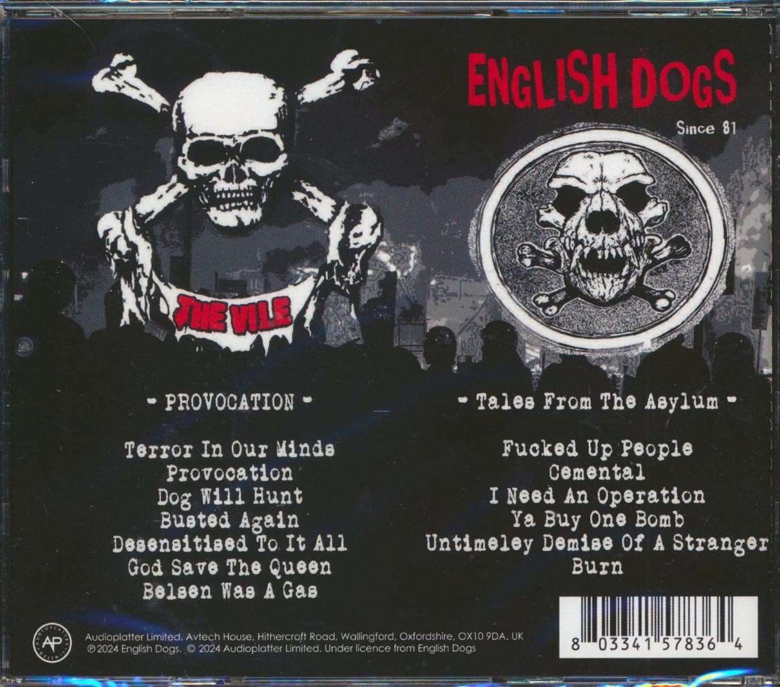 English Dogs The Vile Tales From The Asylum + Provocation 2 albums on 1 CD Music CD