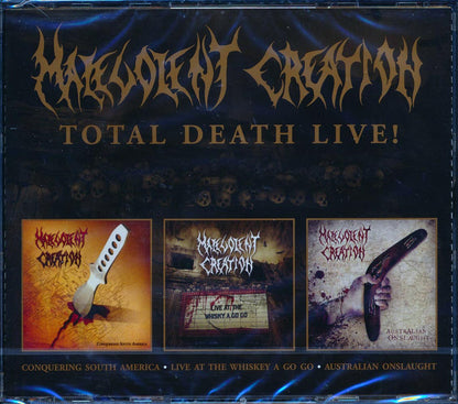 Malevolent Creation - Total Death Live! (3 albums on 2 CDs) (40 tracks) (3xCD) Music CD