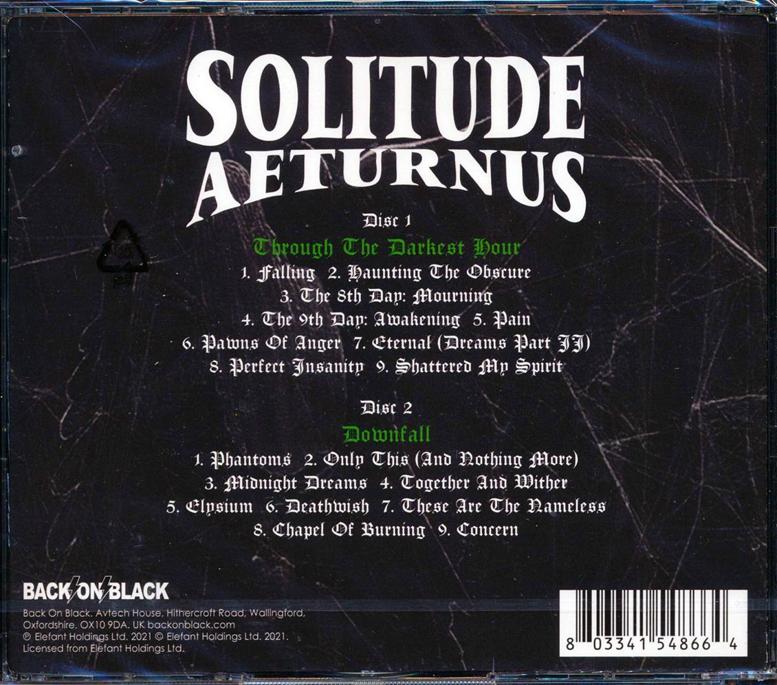 Solitude Aeturnus - Through The Darkest Hour + Downfall (2 albums on 2 CDs) (2xCD) Music CD