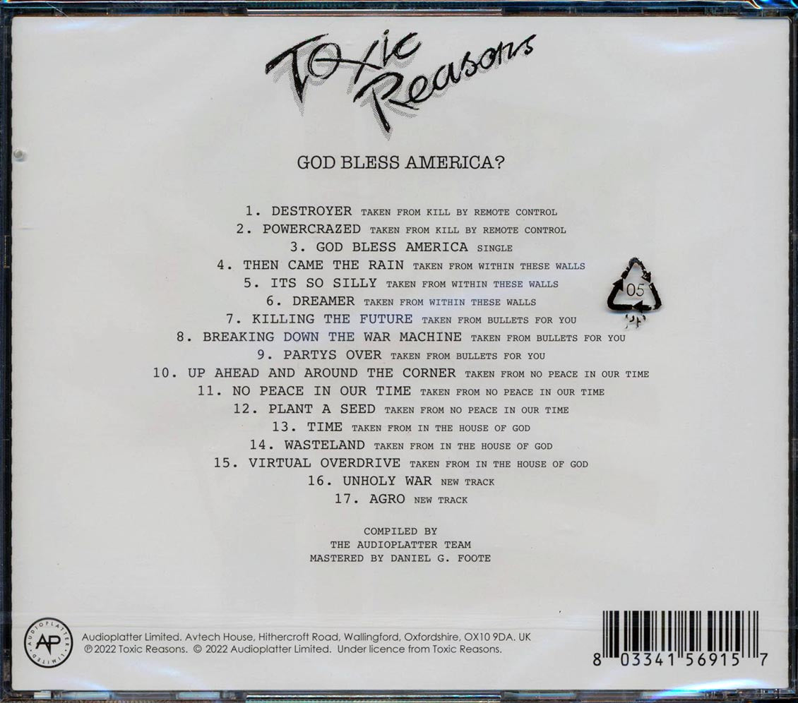 Toxic Reasons God Bless America? Music CD