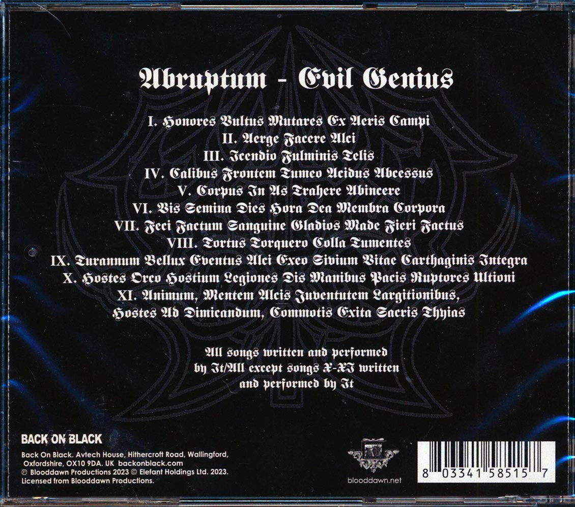 Abruptum - Evil Genius Music CD