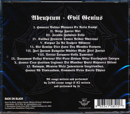 Abruptum - Evil Genius Music CD