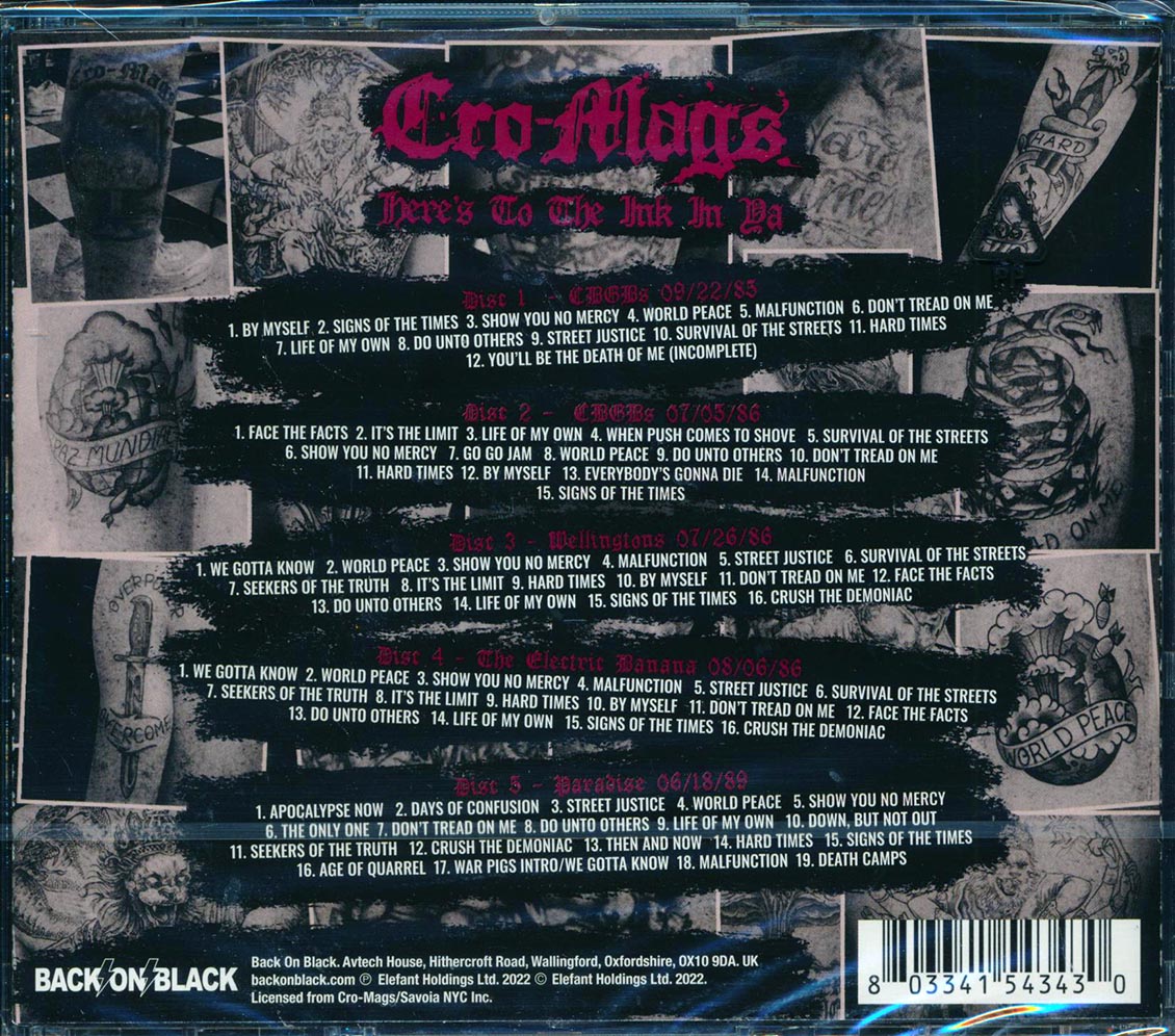 Cro-Mags - Here's To The Ink Of Ya (78 tracks) (5xCD) Music CD