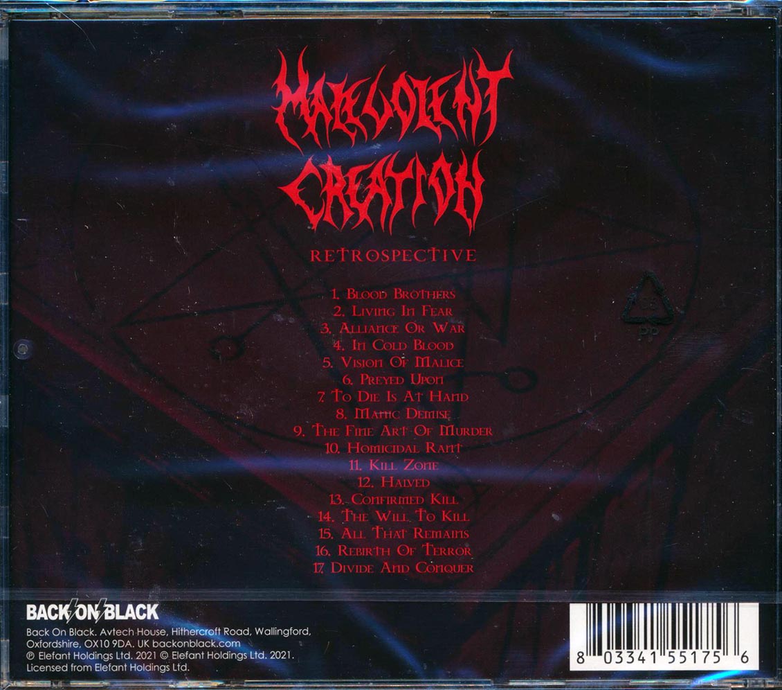 Malevolent Creation - Retrospective Music CD