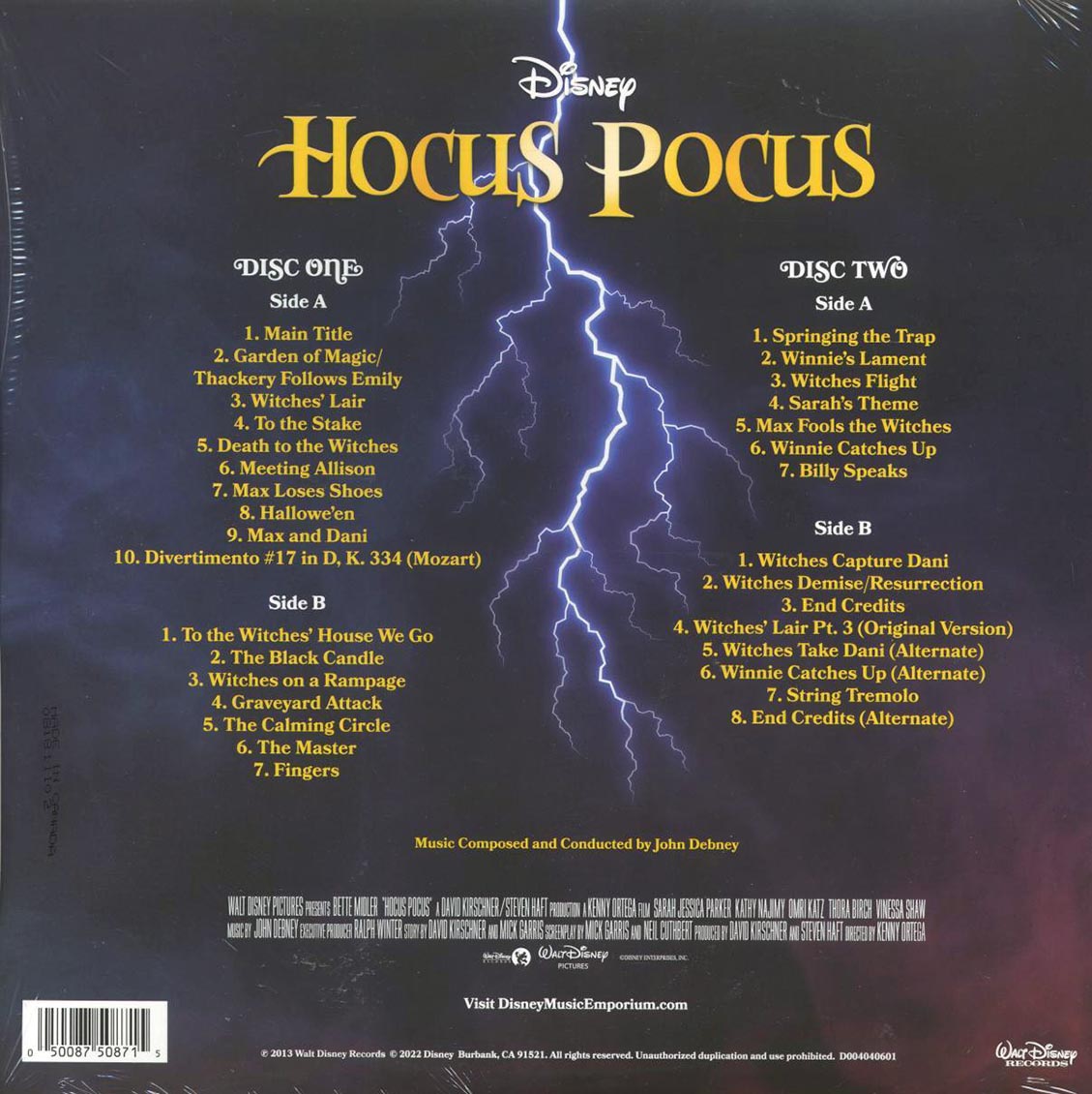 John Debney - Hocus Pocus Original Motion Picture Soundtrack (2xLP) (blue vinyl) Vinyl Record