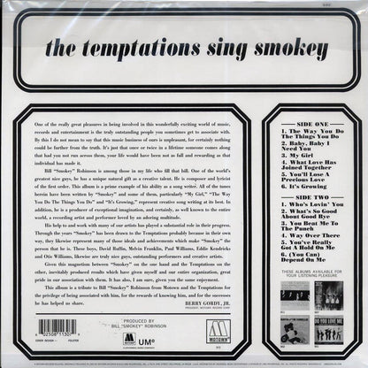 The Temptations - The Temptations Sing Smokey (mono) (ltd. ed.) (180g) (remastered) (audiophile) Vinyl Record