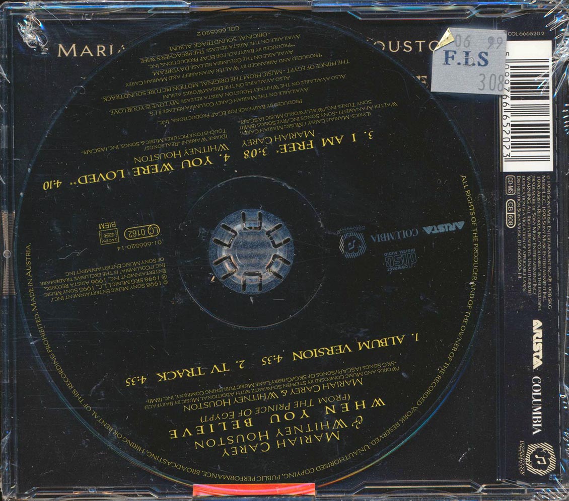 Mariah Carey, Whitney Houston - When You Believ: From The Prince Of Egypt Music CD