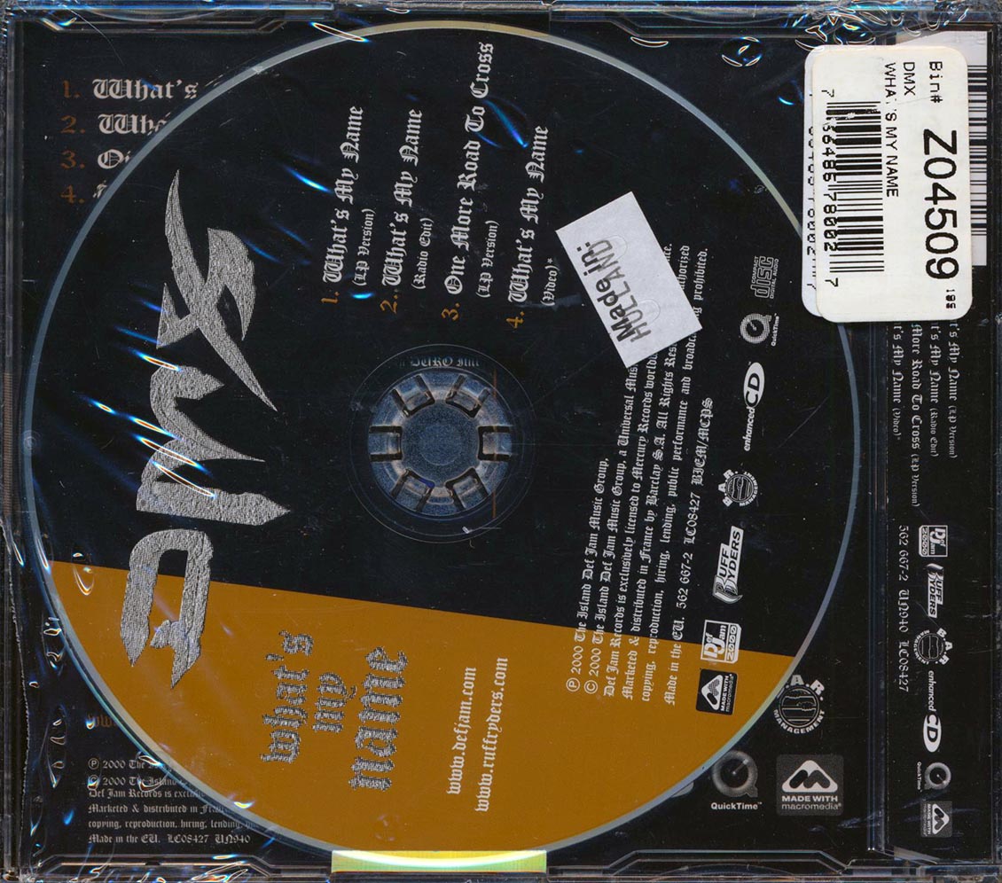 DMX - What's My Name Music CD
