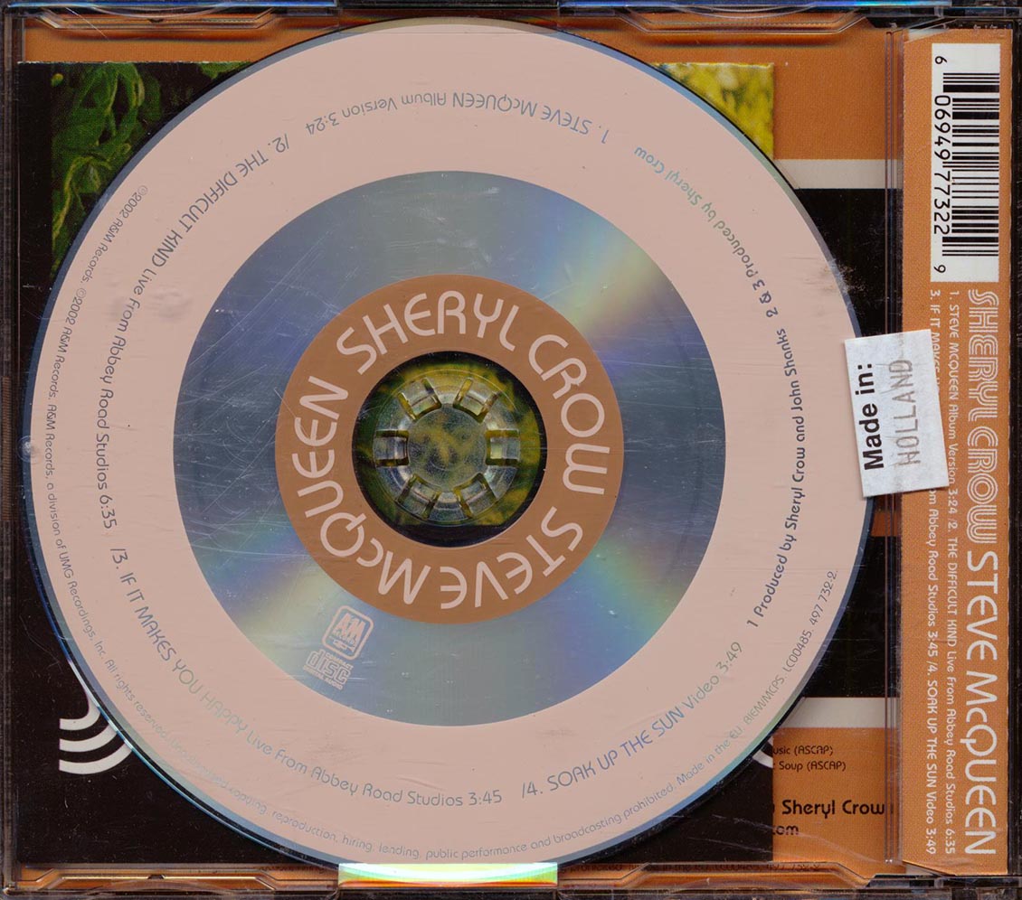 Sheryl Crow - Steve McQueen Music CD