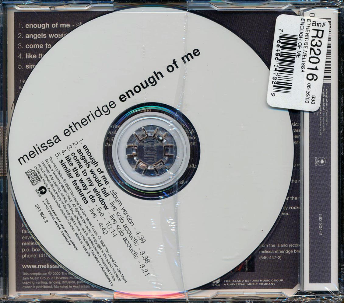 Melissa Etheridge - Enough Of Me Music CD