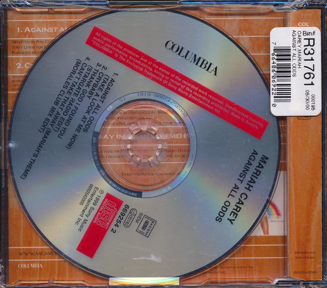 Mariah Carey - Against All Odds Music CD