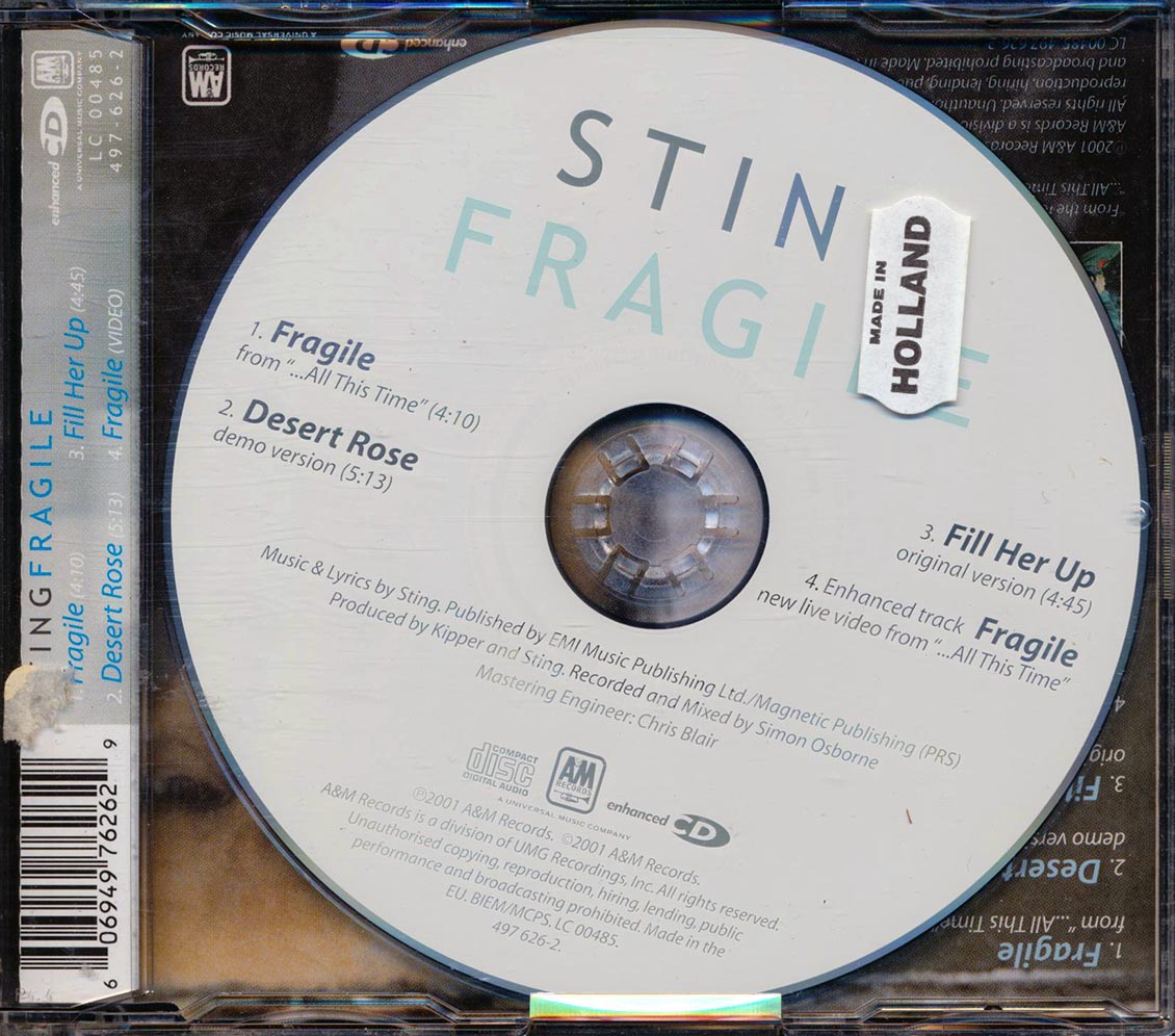 Sting - Fragile Music CD