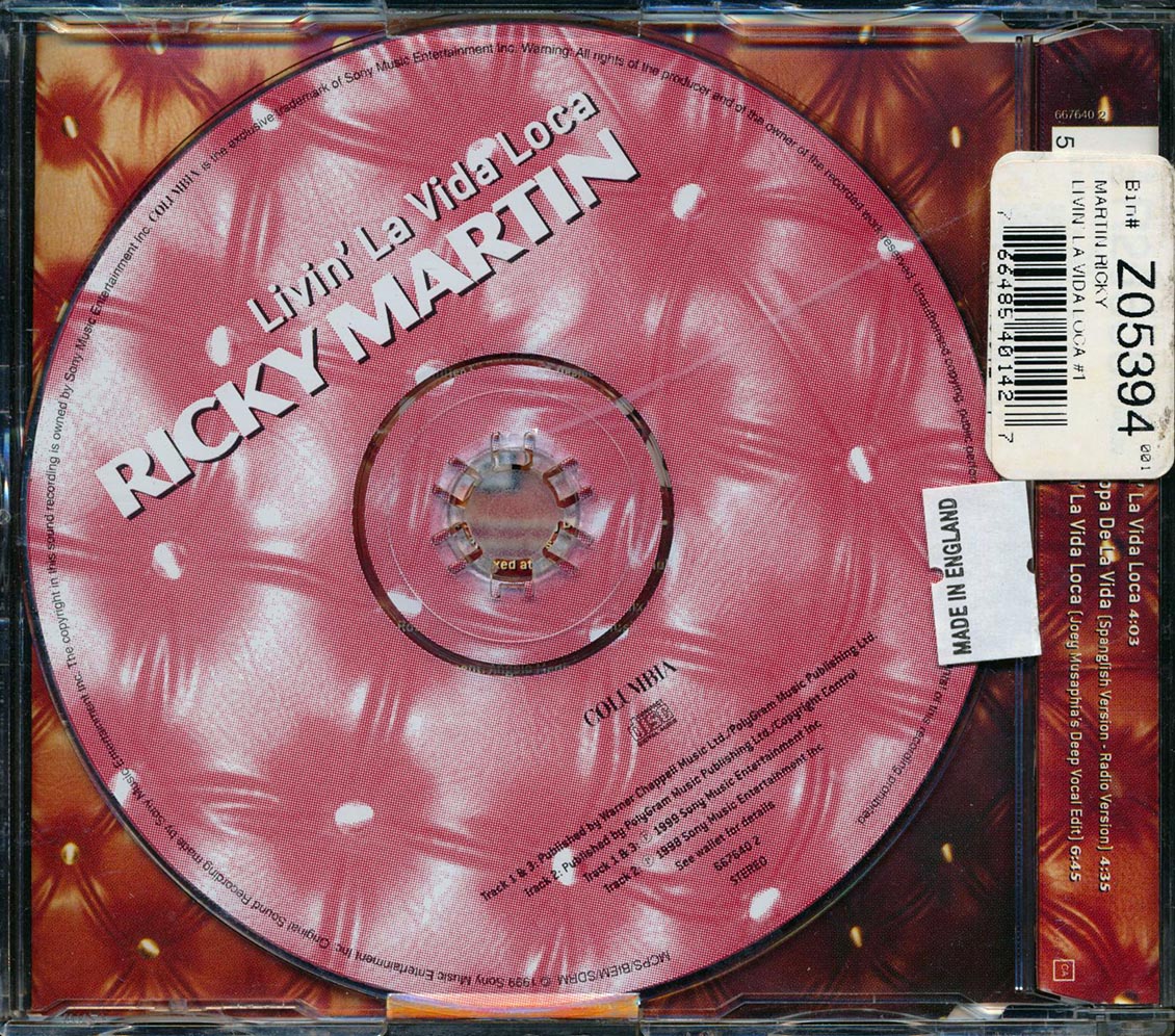 Ricky Martin - Livin' La Vida Loca Music CD