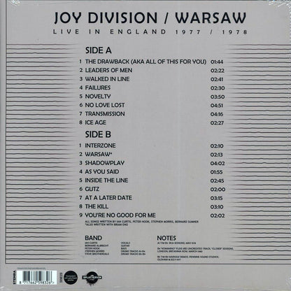 Joy Division, Warsaw - Live In England 1977-1978 (ltd. ed.) Vinyl Record