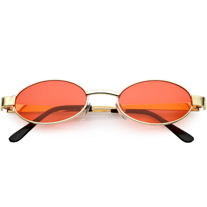 Retro 1990's Small Color Tone Oval Metal Sunglasses C709