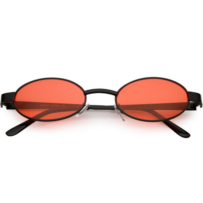 Retro 1990's Small Color Tone Oval Metal Sunglasses C709