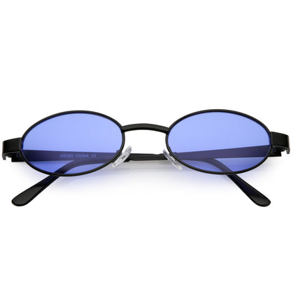 Retro 1990's Small Color Tone Oval Metal Sunglasses C709