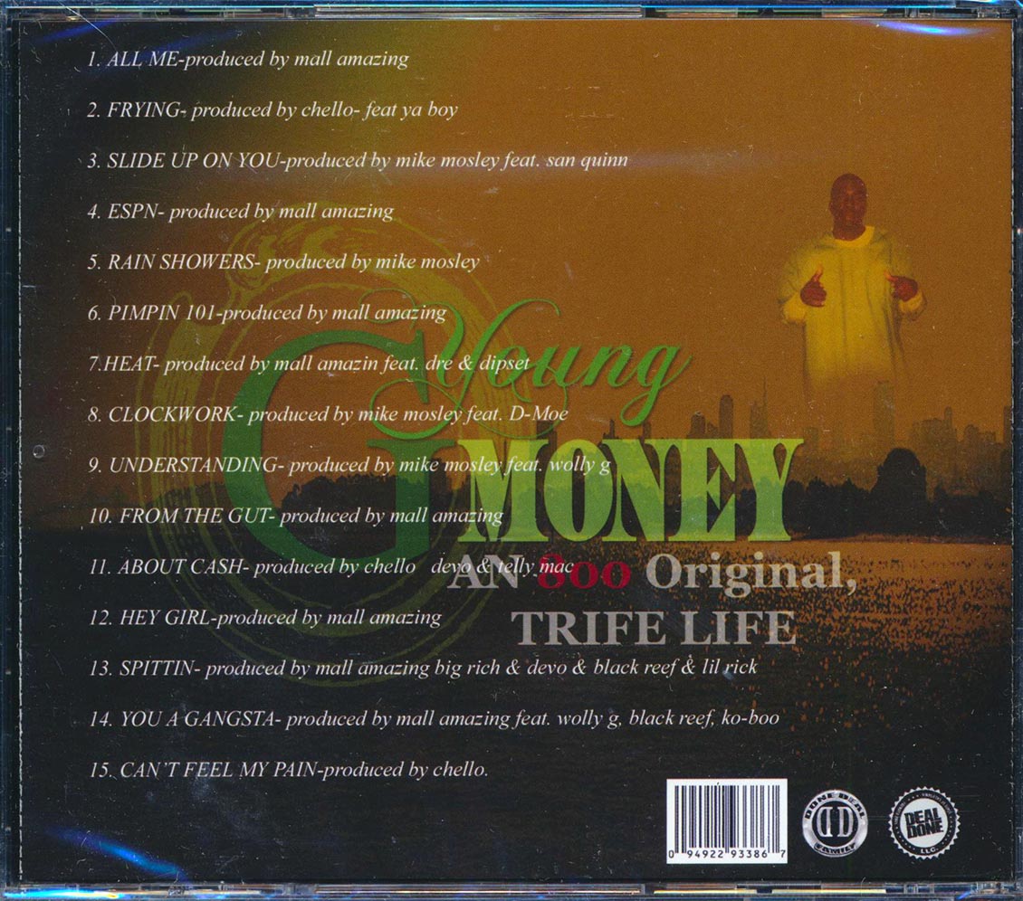 Young G Money - An 800 Original, Trife Life Music CD