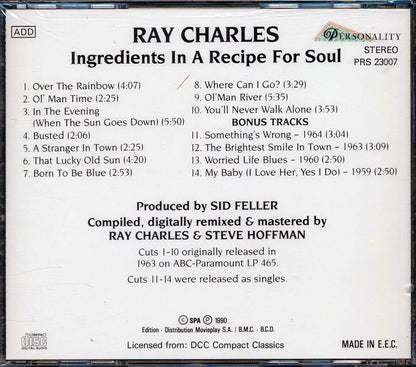 Ray Charles - Ingredients For A Recipe For Soul Music CD