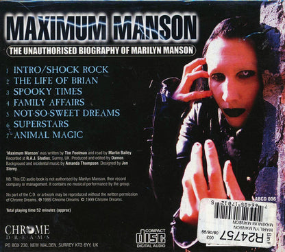 Marilyn Manson - Maximum Manson Music CD