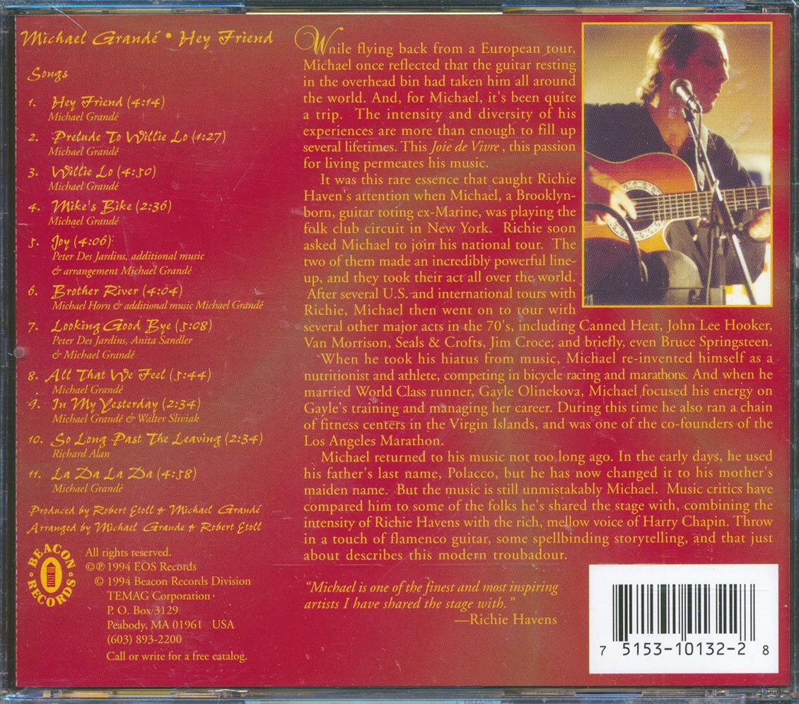 Michael Grande - Hey Friend Music CD