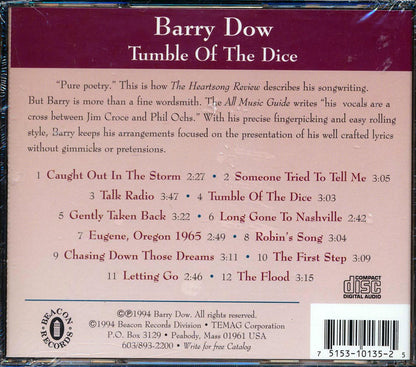 Barry Dow - Tumble Of The Dice Music CD