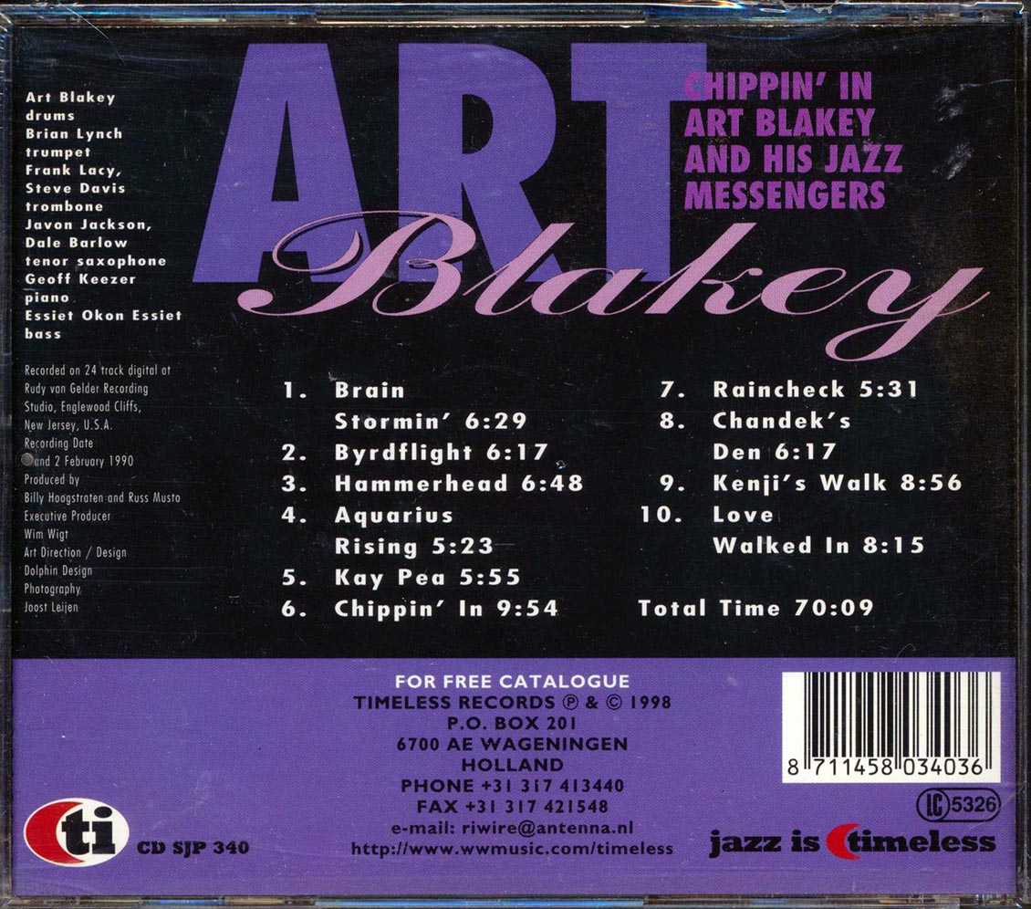 Art Blakey & The Jazz Messengers - Chippin' In Music CD