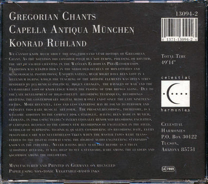 Capella Antiqua Munchen, Konrad Ruhland - Gregorian Chants Music CD