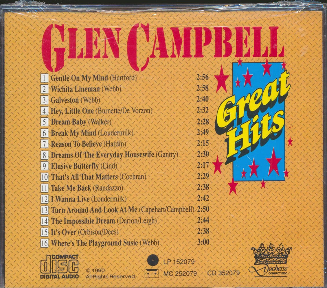 Glen Campbell - Great Hits Music CD