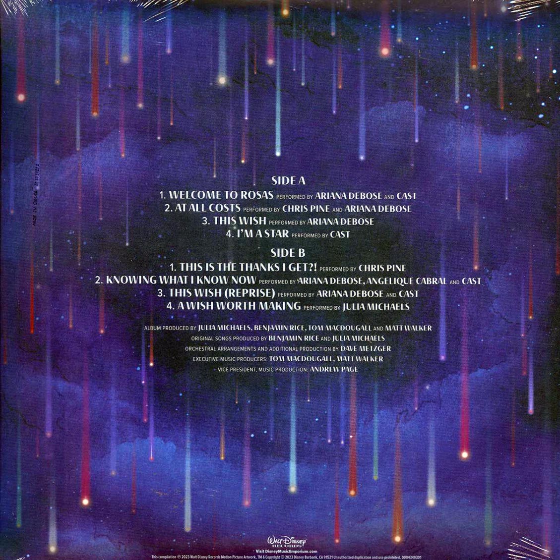 Ariana Debose, Chris Pine, Angelique Cabral, Julia Michaels - Wish: Original Motion Picture Soundtrack (clear vinyl) Vinyl Record
