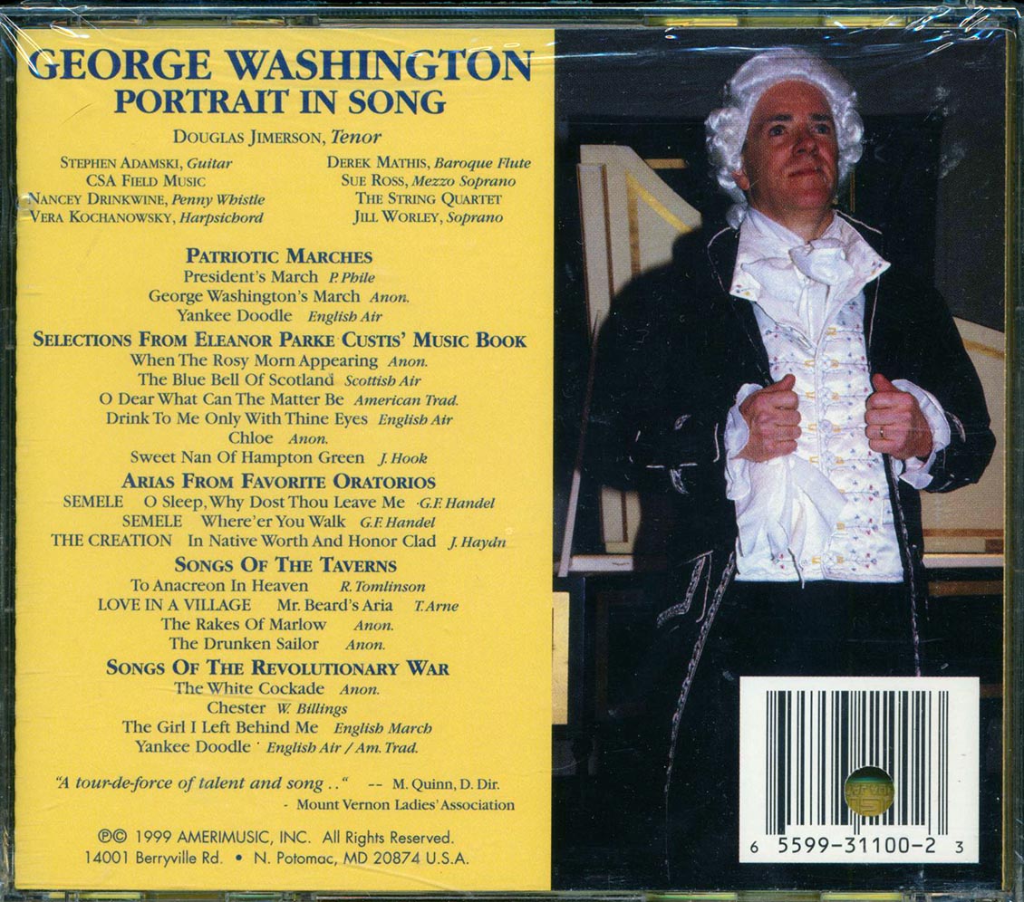 Douglas Jimerson - George Washington: Portrait In Song Music CD