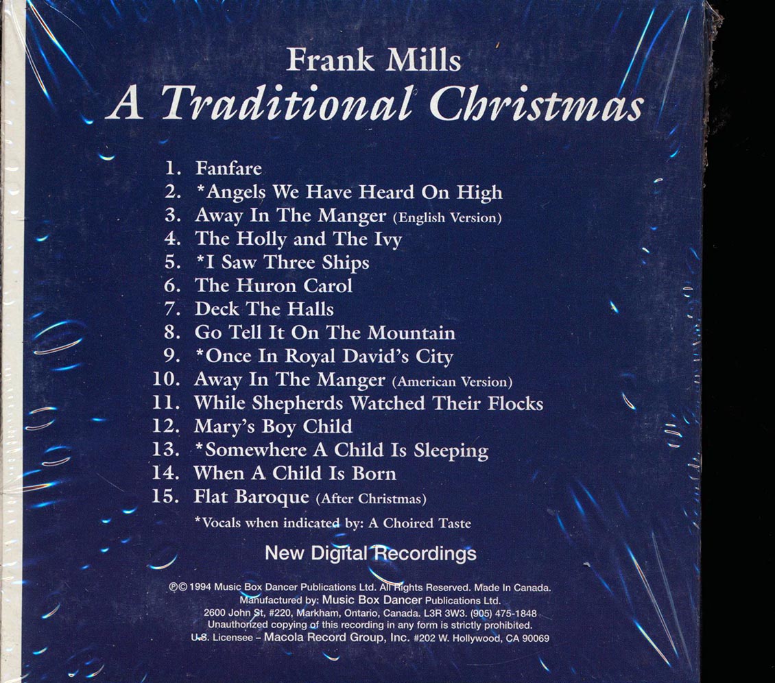 Frank Mills - A Traditional Christmas Music CD