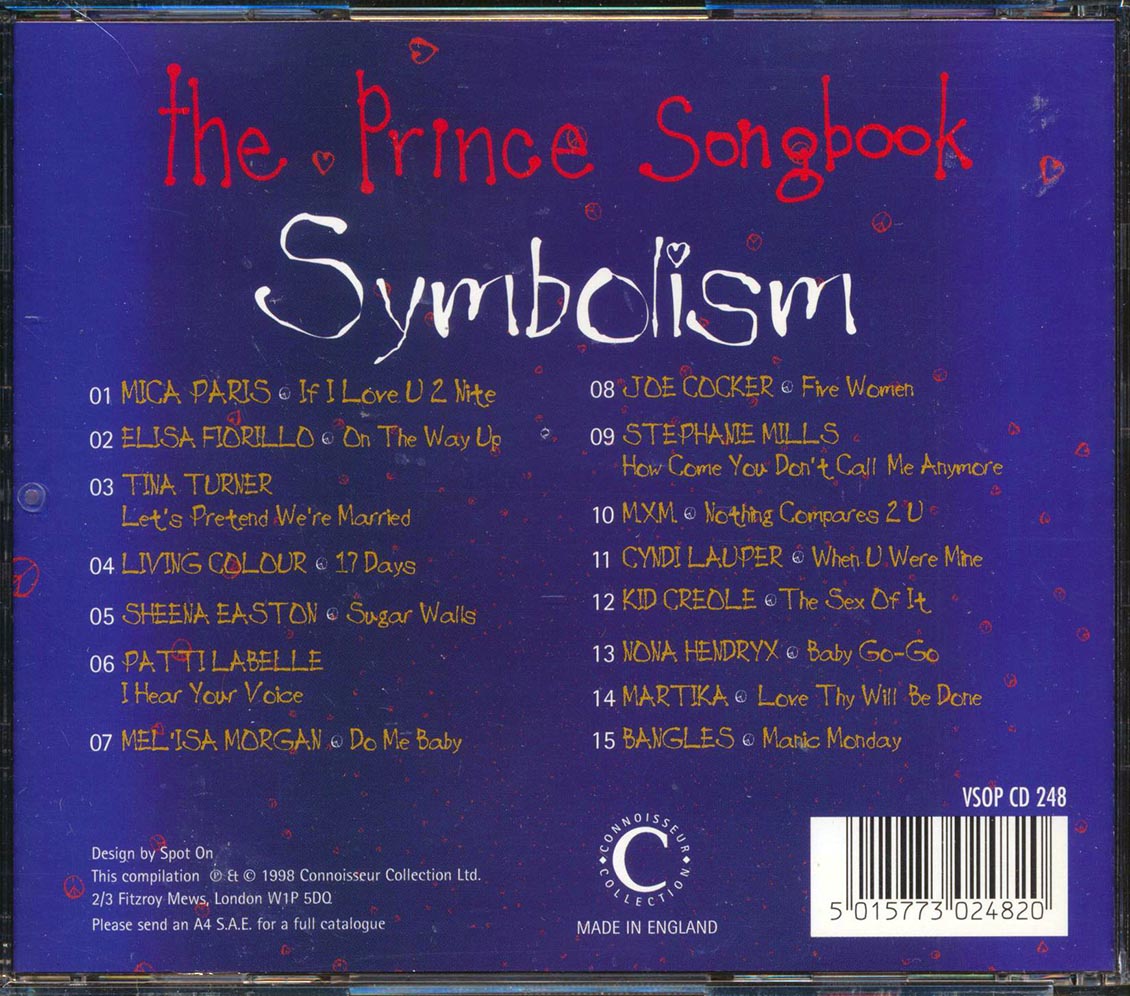Sheena Easton, Patti LaBelle, Cyndi Lauper, Joe Cocker, Bangles, Kid Creole, Etc. - Symbolism: The Prince Songbook Music CD