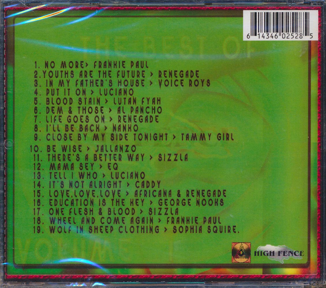 Frankie Paul, Luciano, Sizzla, George Nooks, Etc. - Best Of High Fence Volume 1 Music CD