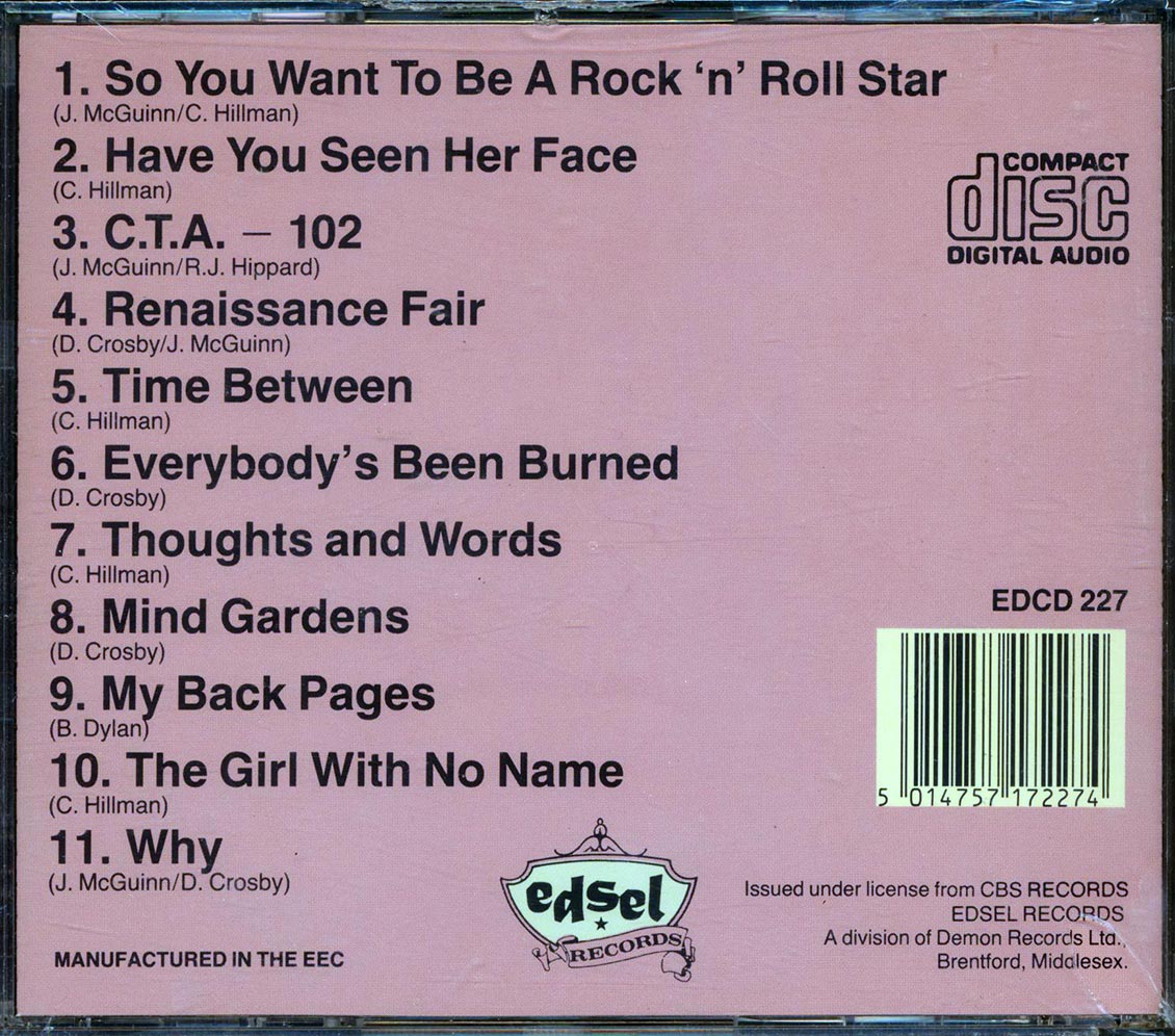 The Byrds - Younger Than Yesterday Music CD