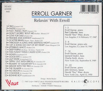 Erroll Garner - Relaxin' With Erroll (22 tracks) Music CD