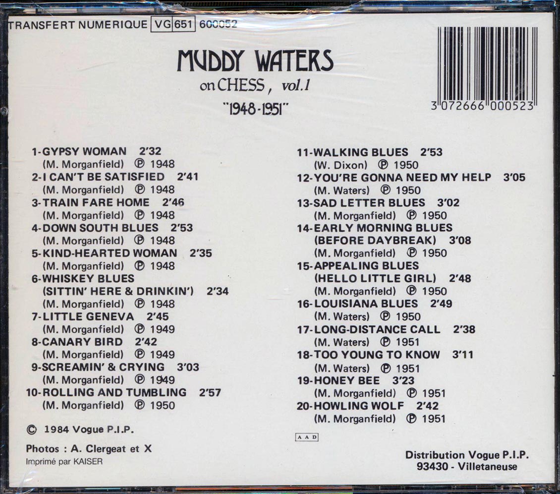 Muddy Waters - On Chess Volume 1: 1948-1951 (20 tracks) Music CD