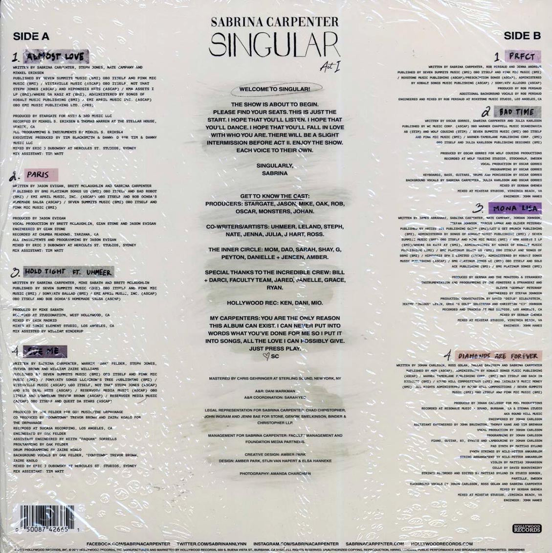 Sabrina Carpenter - Singular Act I Vinyl Record