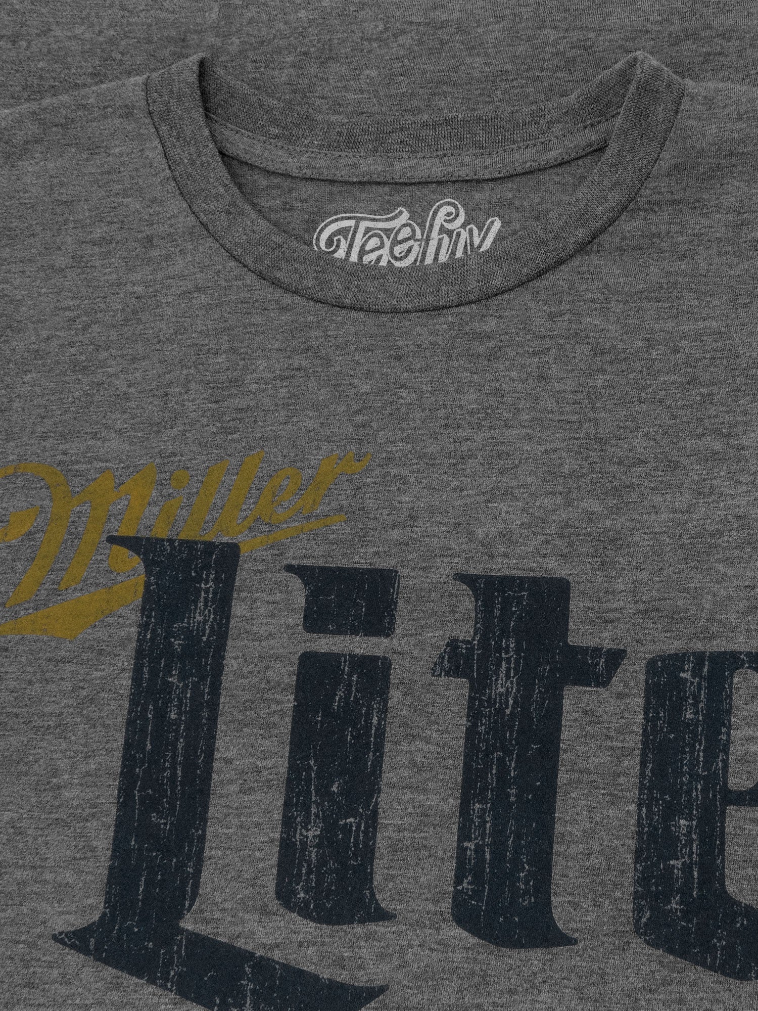 Miller Lite Distressed Logo Mens T Shirt Gray Officially Licensed
