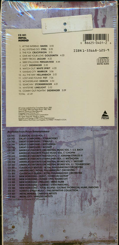 Raven, Steel, Warrior, White Spirit, Dedringer, Persian Risk, Etc. - Metal Minded: The Best Of British Metal Music (orig. longbox packaging) Music CD